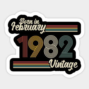 Vintage Born in February 1982 Sticker